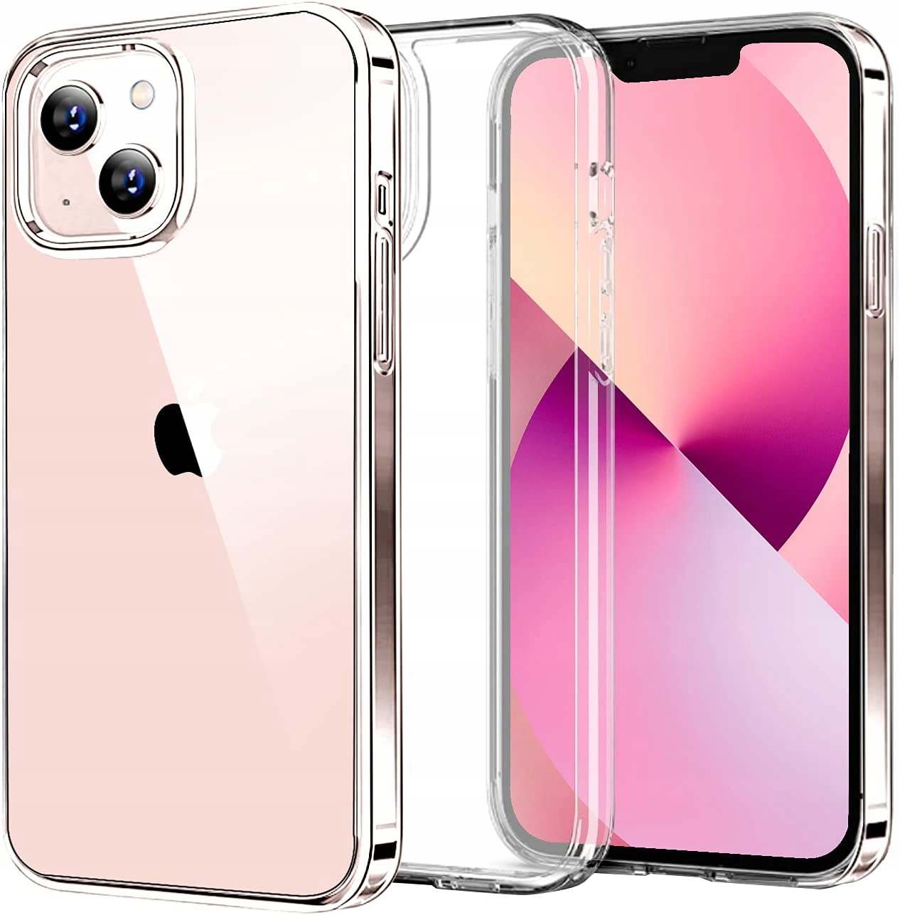 Iphone 13 Mini Klarsichthülle, Gummirückseite, Transparent + Glasschutz