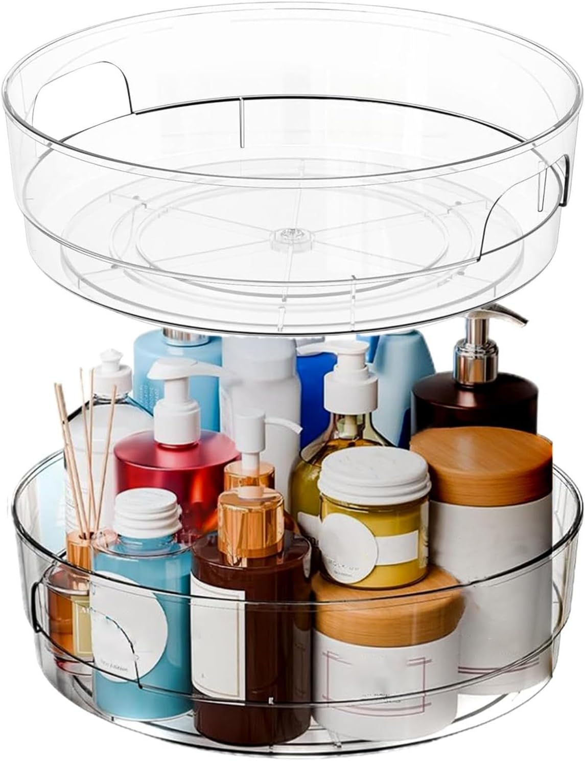 Drehbarer Organizer, 2er-set Drehbare Ablagen Für Küche Und Schrank Drehbare Aufbewahrungsschale Für Speisekammer, Küchenschränke, Arbeitsplatten, Kühlschränke, Badezimmer Und Büros