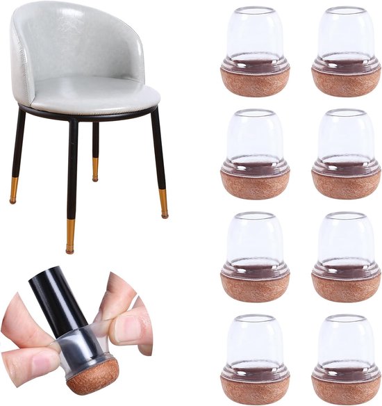 Stuhlbeinschoner – 16 Stück – Transparent – 1,9 Cm – Möbelbeinschoner – Schallabsorbierend Und Kratzfest
