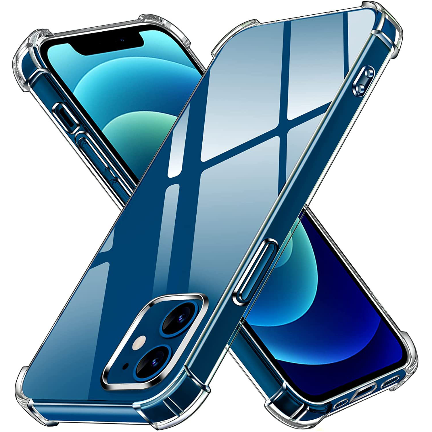 Gepanzerte Schutzhülle Für Apple Iphone 12 Pro, Stoßfest, Transparent + 9h-glas