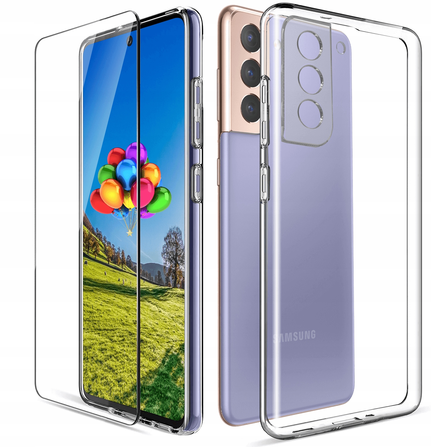 Schlanke Hülle Für Samsung Galaxy S22, Transparente Hülle, Transparente Rückseite, Schlank + Glas