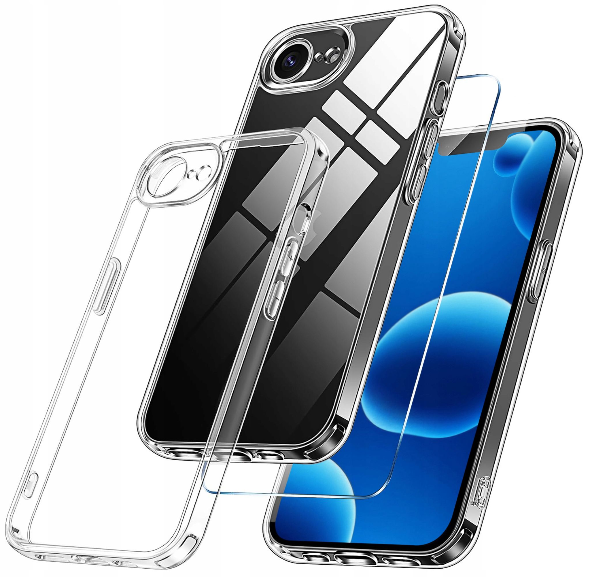 Schlanke, Transparente Rückseitenhülle Für Apple Iphone 16e + Glas