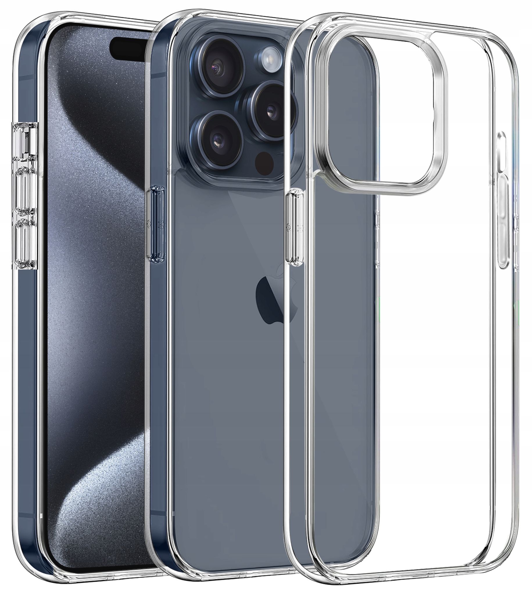 Schlanke Hülle Für Apple Iphone 15 Pro Max, Rückseite Transparent + 9h-glas