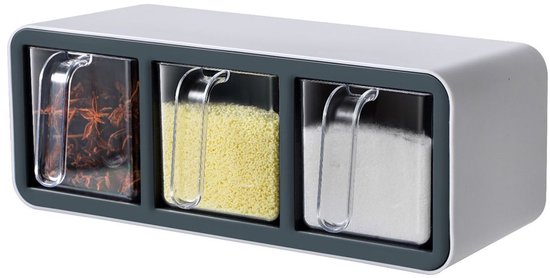 Gewürzgläser Wandmontage 3 Fächer, Transparentes Glas 1 Set Für Die Küche