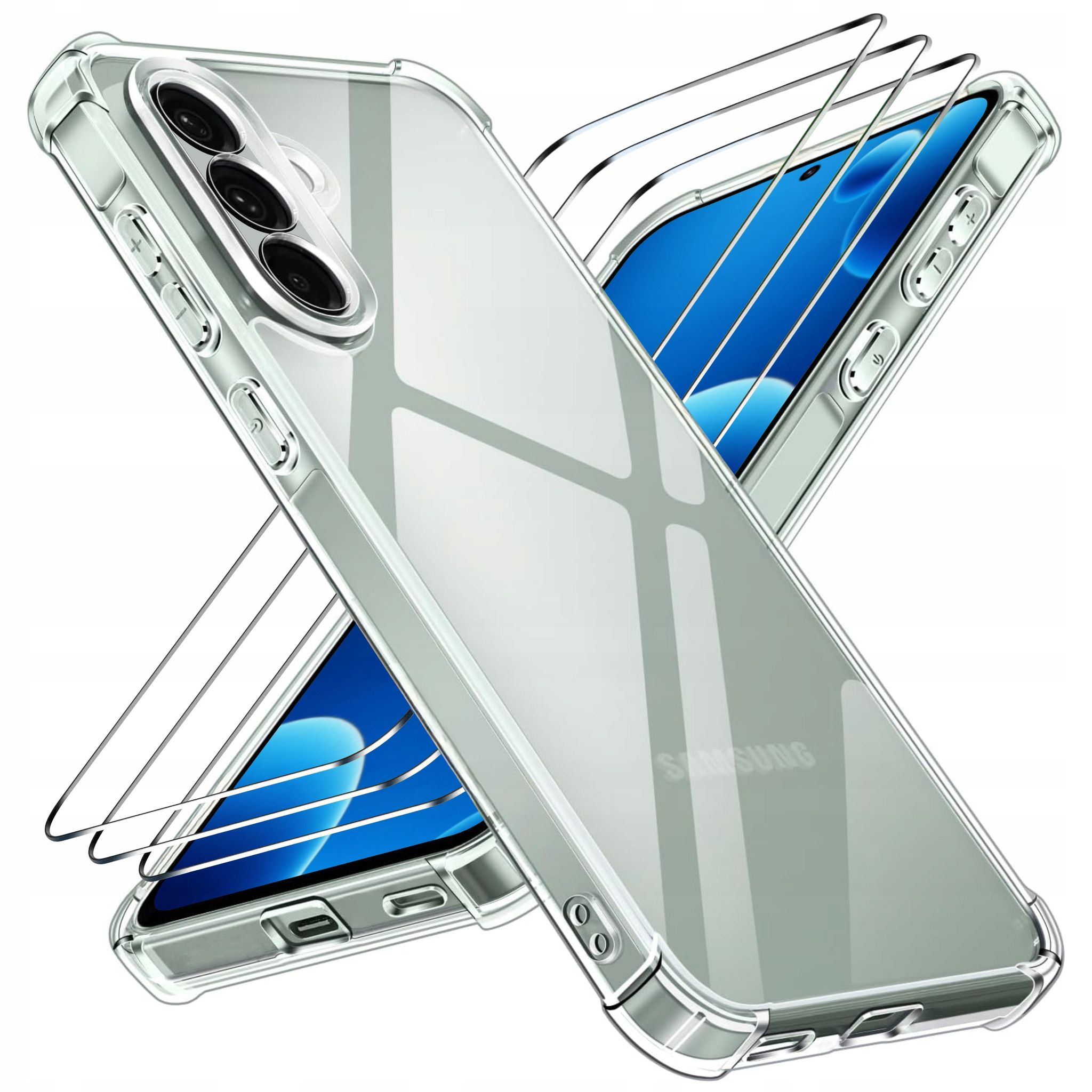 Gepanzerte Schutzhülle Für Motorola G56 5g, Stoßfest, Transparent, 3x Glas