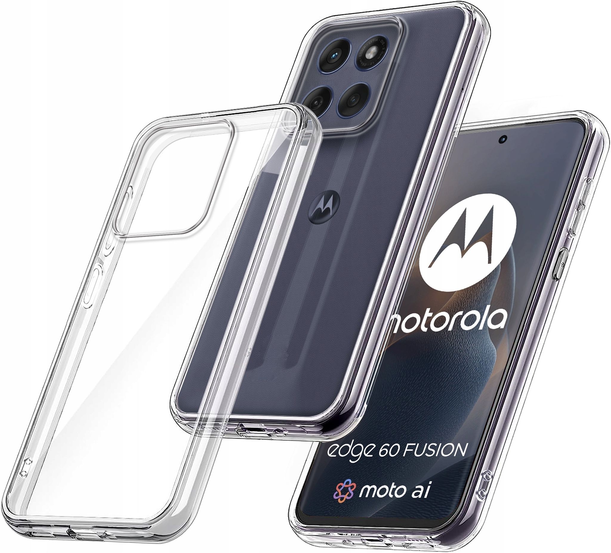 Schutzhülle Für Motorola Edge 60 Fusion 5g Verstärkte, Transparente Schutzhülle Für Das Edge 60 + Glas