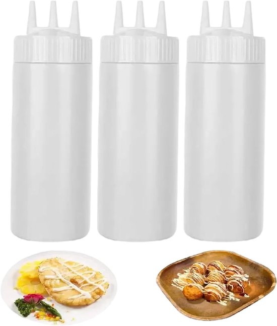 Transparente Quetschflaschen Für Soßen 3er Set, 650 Ml, Lebensmittelecht, Wiederverwendbar Und Auslaufsicher, Küchenaccessoires