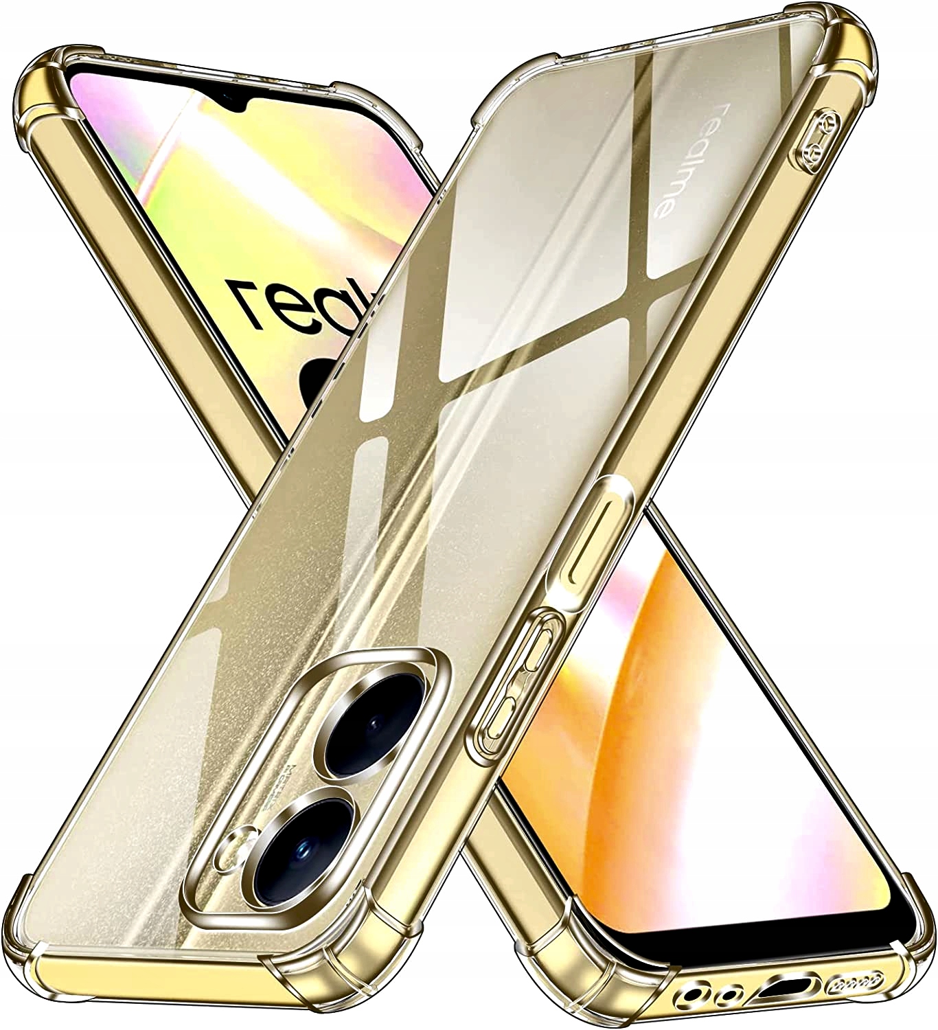 Transparente Schutzhülle Mit Stoßdämpfung Für Realme C33 + Glas