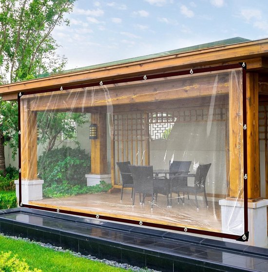 Plane 4 X 4 M Transparente Pvc Plane Robuste Terrassenabdeckung Pflanzenschutz Gartenschutz Wind Und Regenschutz Für Hühnerställe Terrassenabdeck
