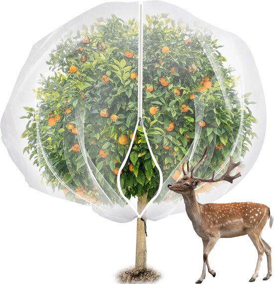 7,8 X 7,8 Fuß Großes Obstbaumnetz Mit Reißverschluss Und Kordelzug Transparentes Insektennetz Für Den Garten Vogelschutznetz Obstschutznetz Schut