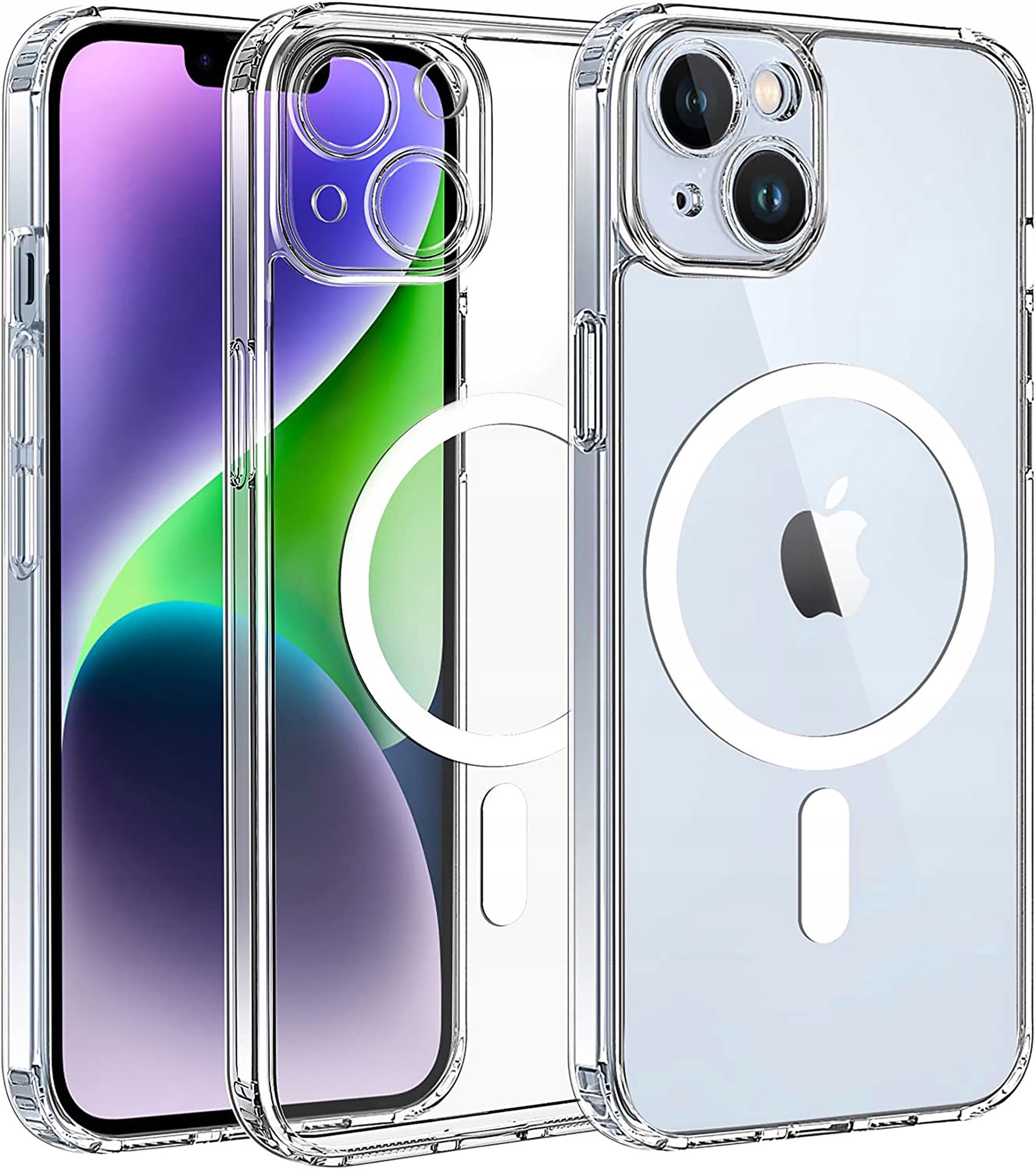 Verstärkte Schutzhülle Für Apple Iphone 14, Magsafe Anti-shock Clear Case + Glas