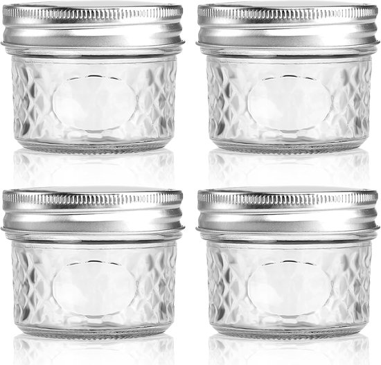 Transparente 100 Ml Vorratsgläser Mit Dicht Schließenden Deckeln, Hübsche Einmachgläser, Für Salate, Overnight Oats, Snacks, Joghurt, Müsli, Obst