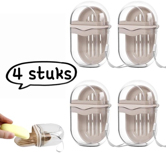 4 Teilige Reise Seifenbox Tragbare, Verschließbare Seifenbox Mit Deckel Und Abtropfschale Seifenaufbewahrungsbox Für Geschäftsreisen Transparent