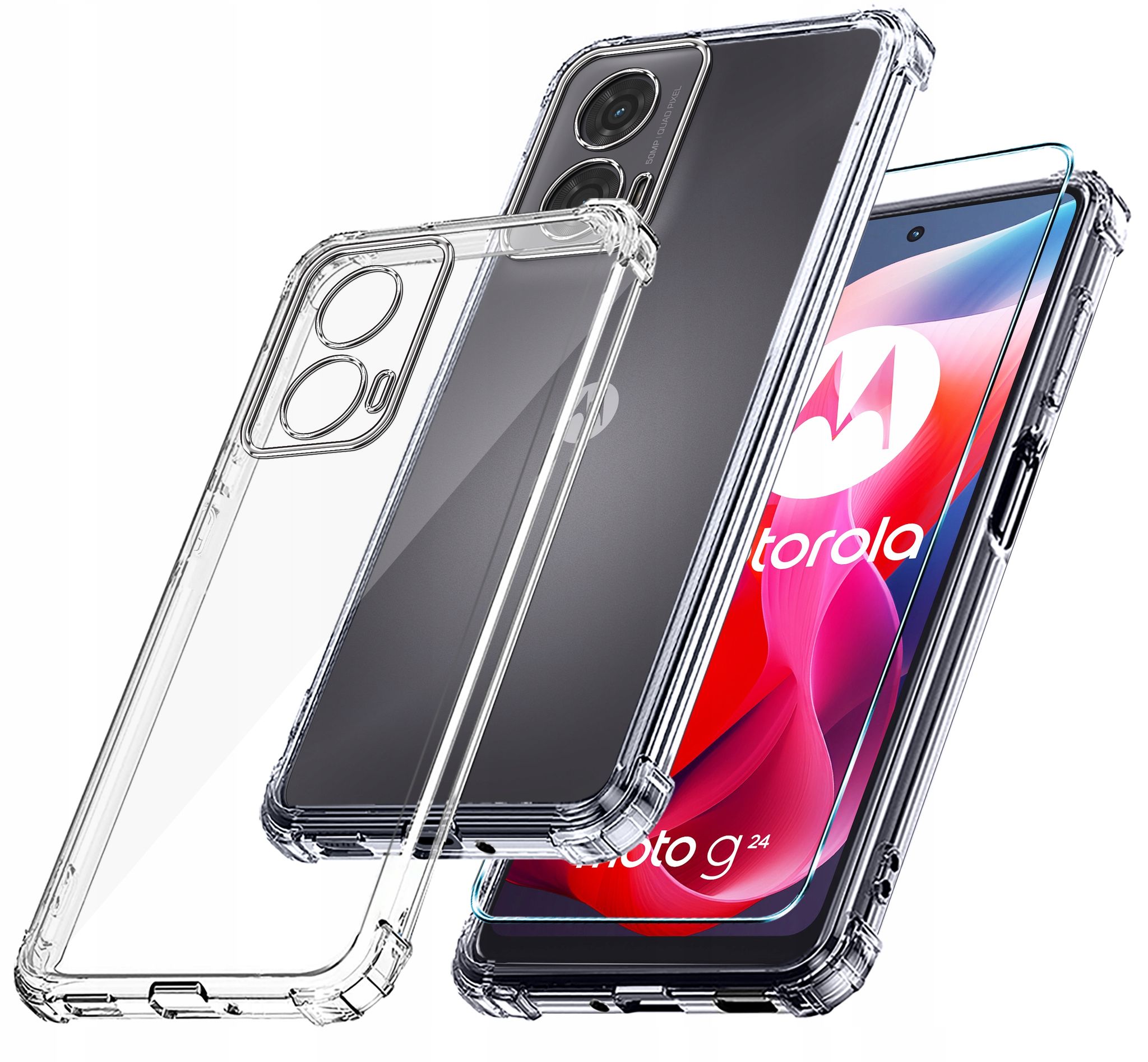 Schutzhülle Für Motorola Moto G24 G24 Power G04 Anti-shock Armor Case + Glas