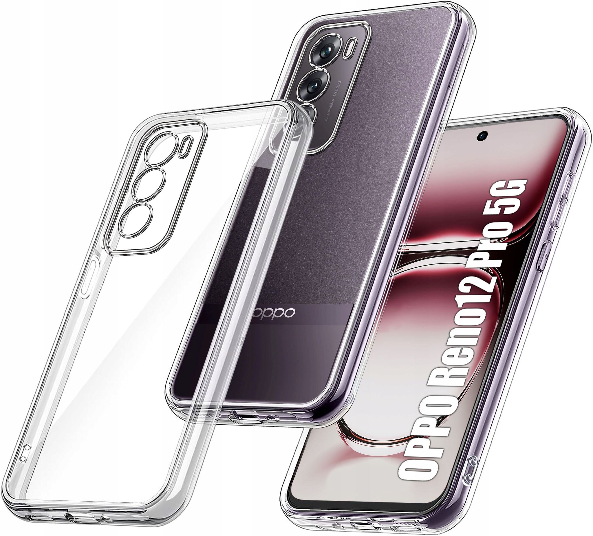 Schutzhülle Für Oppo Reno 12 Pro 5g: Weiche, Schlanke Rückseite, Transparent + 9h-glas