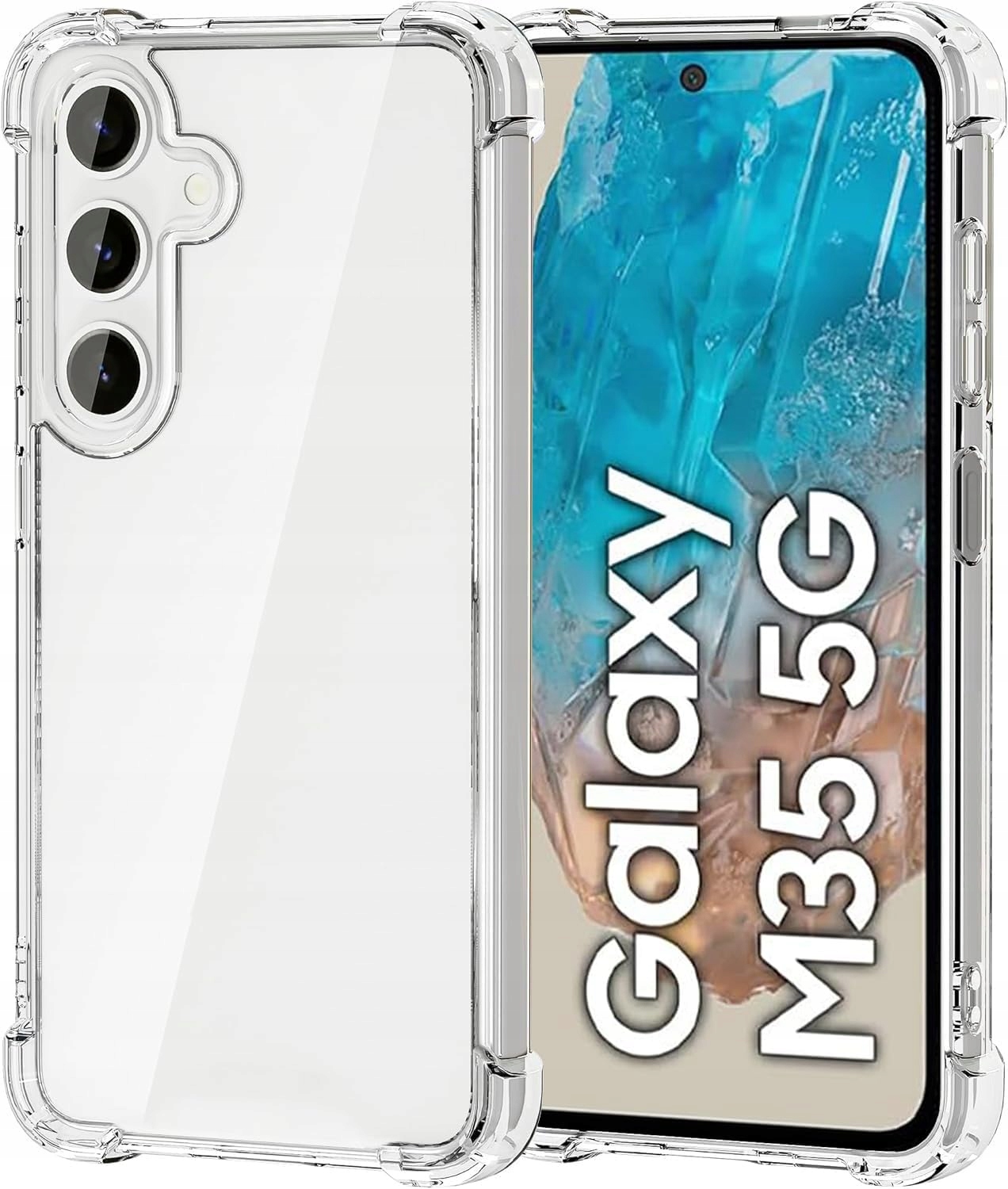 Schutzhülle Für Samsung Galaxy M35 5g + Glas Anti Shock Island Clear Case
