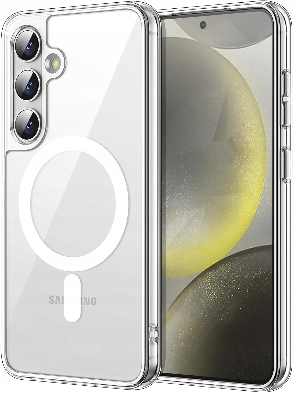 Schutzhülle Für Samsung Galaxy S24 + 9h Glas, 360° Verstärkt, Für Magsafe Clear Case