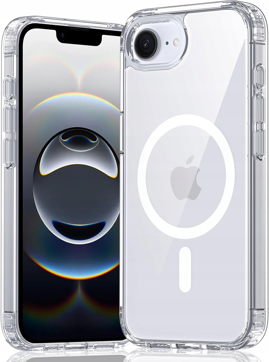 Hülle Für Iphone 16e + 9h Glas, 360° Verstärkt, Für Magsafe Clear Case
