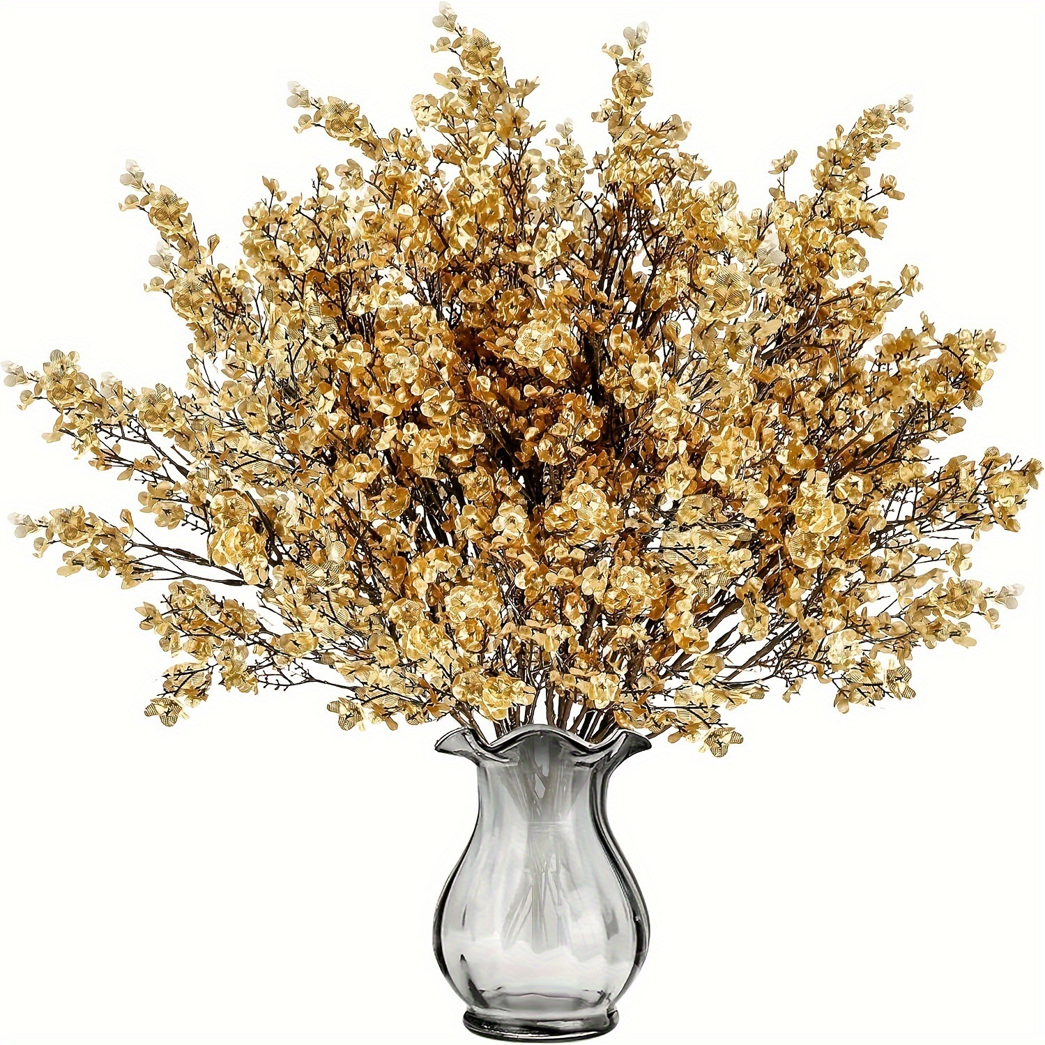 8 Sträuße Aus Künstlichen Seidensternen Und Goldenen Blüten, Für Zuhause, Büro, Hochzeiten, Frühlingsdekoration Oder Als Zimmerdekoration.