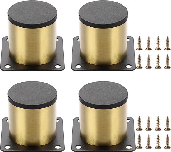 Gsedaox – 4er-set Möbelfüße Aus Edelstahl, 5 Cm – Goldene Schrankfüße – Küchenfüße – Metallgestell Für Möbel – Gold