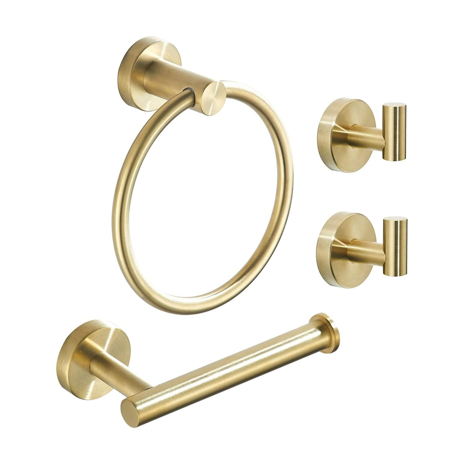 Set Aus Vier Badezimmeraccessoires Aus Edelstahl, Goldfarben (24-zoll-wandhalterung)