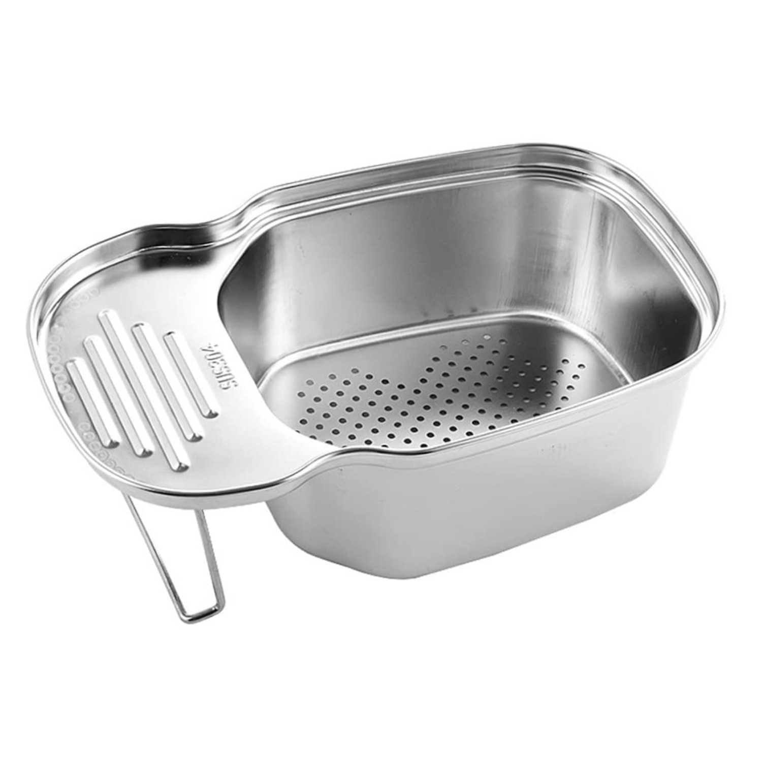 Multifunktionaler Abtropfkorb Für Die Küchenspüle, Ecksieb, Abfallbehälter, Edelstahl-spülbeckensieb, Abtropfkorb Für Obst Und Gemüse (silber)