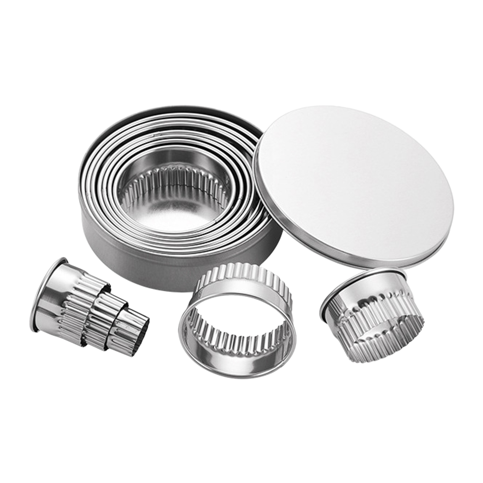 Ausstechform Für Kuchen Und Kekse Aus Silberfarbenem Edelstahl Xy014, 12er-set