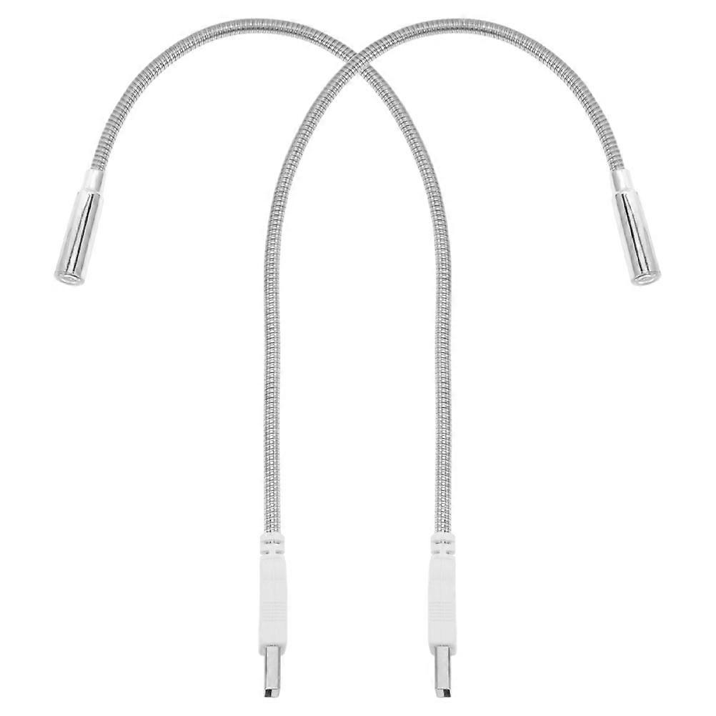 Usb-led-tastaturlampe Mit Flexiblem Metall-schwanenhals, 2 Stück, Zum Lesen Am Laptop