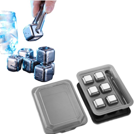 Whisky-eisstein – Edelstahl – Kühlstein – 2,7 Cm – 2 X 12,5 Cm – Geeignet Für Whisky Und Andere Getränke, Ein Weihnachtsgeschenk Für Männer – Silber