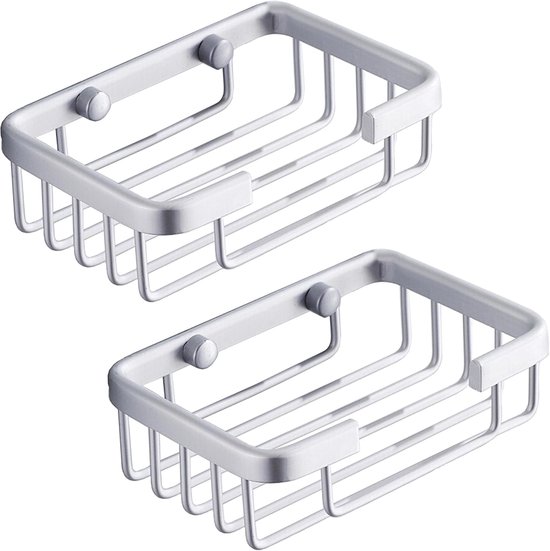 Wandseifenschale, Duschseifenschale, Badezimmer Und Küchenseifenhalter Aus Aluminium Silber, 2 Stück