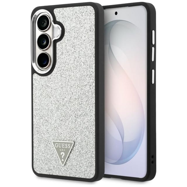 Guess Fixed Glitter Triangle Magsafe Hülle Für Samsung Galaxy S26 Silber