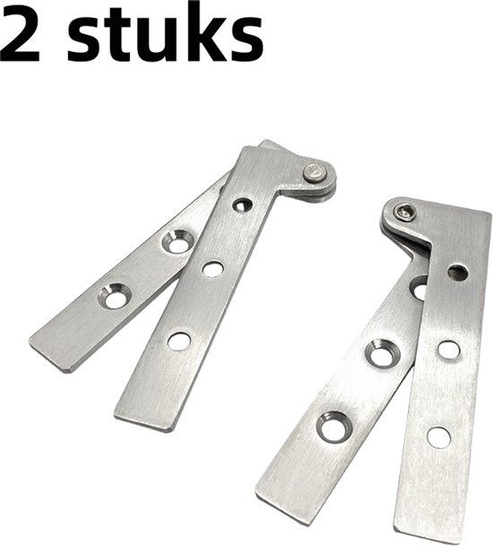2-teiliges Drehgelenk – Boden-decken-drehgelenk – 7-seitiges 180°-drehgelenk Für Schranktüren, Edelstahl – Silber (mittel) 3,2 X 10 Cm