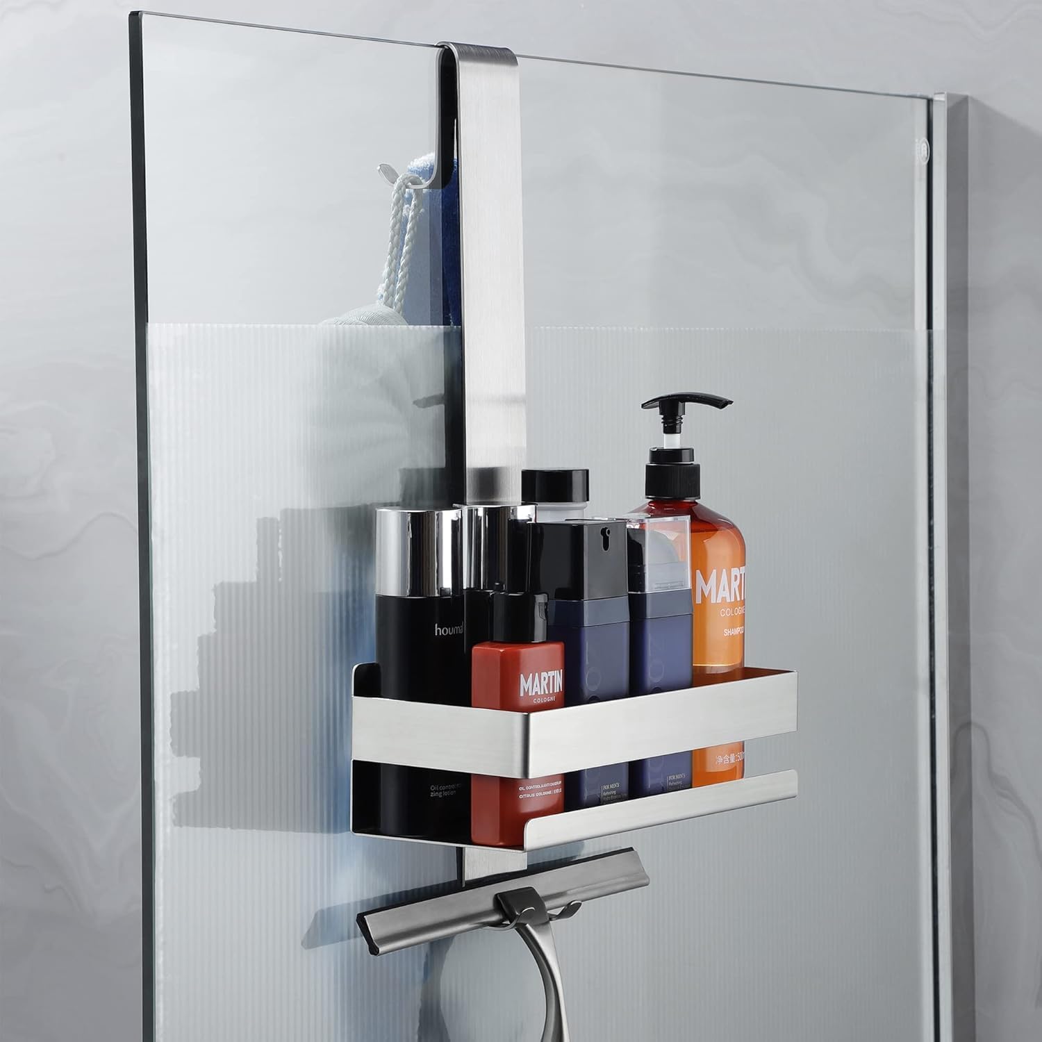 Shower Shelf For Hanging, Shower Shelf No Drilling For Frameless Glass Door, Stainless Steel Shower Basket For Hanging The Glass Shower Enclosure, Rustproof Bathroom Organiser, Shampoo Holder For Show