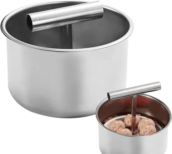 Fleischbällchenformer Fleischbällchenpresse Schnell Fleischbällchen Zubereiten Edelstahl 6/12 Stück Silber
