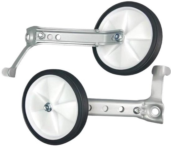 Stützräder Für Kinderfahrräder Mit Gangschaltung (18/20/22 Zoll) – Universelles 2er-set, Silber, Verstellbar Und Geeignet Für Modelle Mit Hinterradschaltung