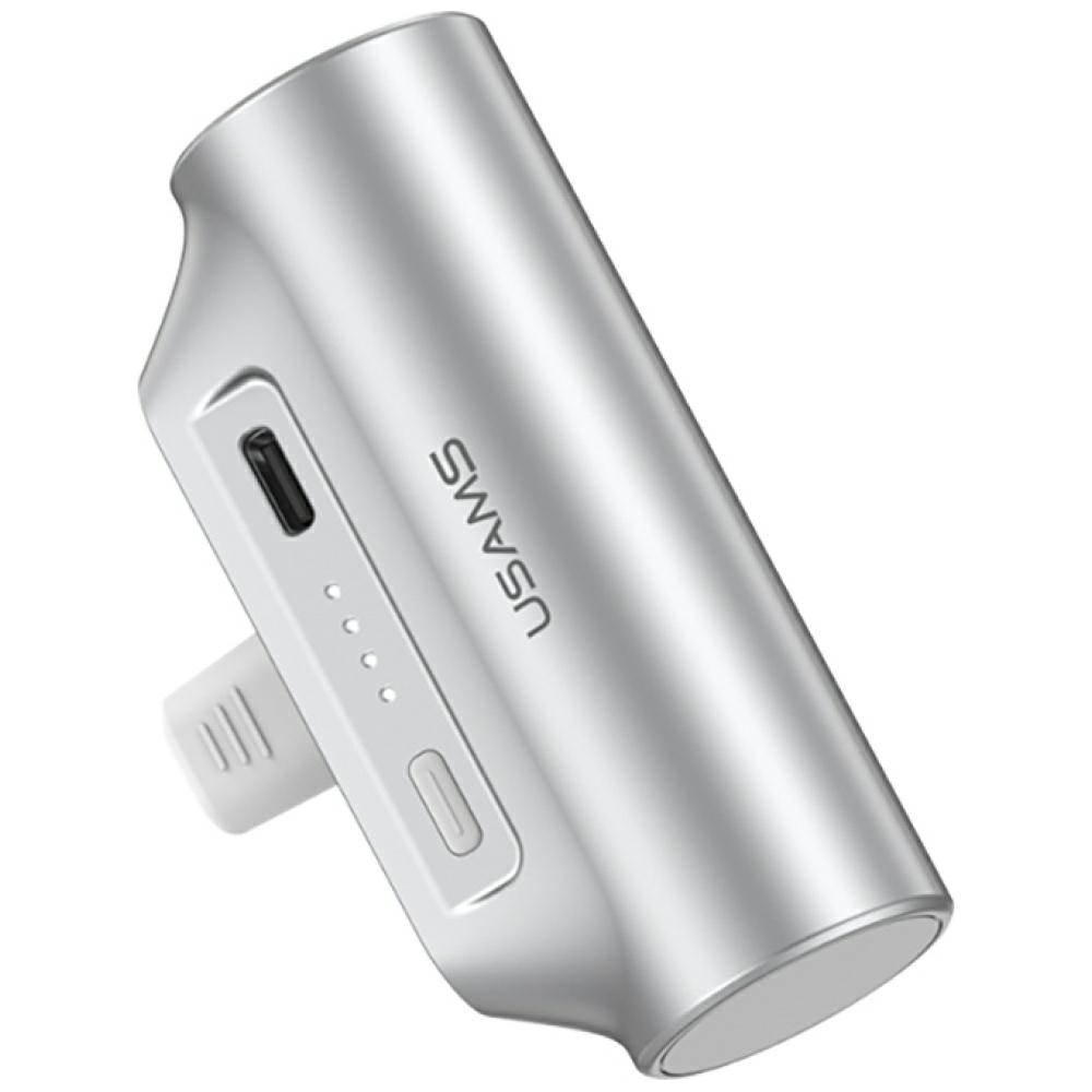Usams Pb79 Mini Powerbank Mit Netzstecker, Tragbar, 3000 Mah, Usb-c, Silber