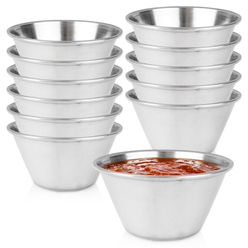 Edelstahl-dipschalen 7 Cm, 90 Ml 12 Stück.