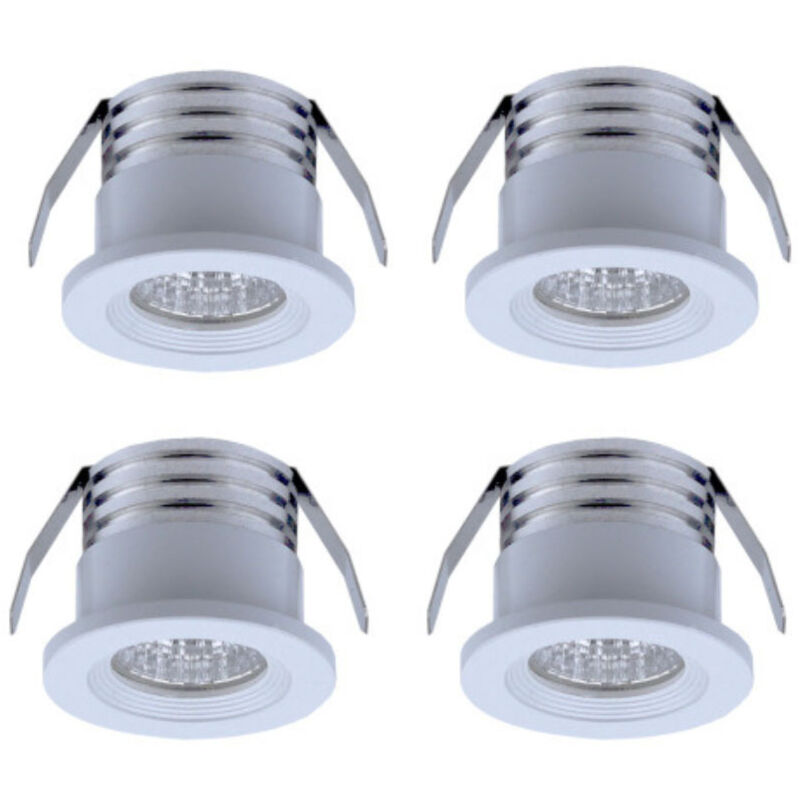 Rwoythk – 4er-pack Mini-led-einbaustrahler 3w – Warmweißes Licht 3000k – Aluminium Mit Mattiertem Glas – Für Innenbeleuchtung – Schutzart Ip22