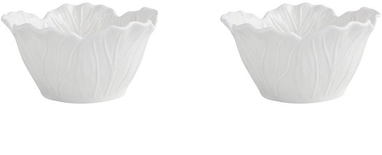 2er Pack Blumenförmige Schalen 11,5 X 6 Cm Weiß