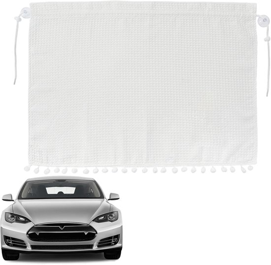 Weißer Auto-sonnenschutz Mit Saugnäpfen – Luxuriöse Waffelstruktur, Sicht- Und Verdunkelungsschutz, Universell Passender Sonnenschutz Für Windschutzscheibe/seitenfenster