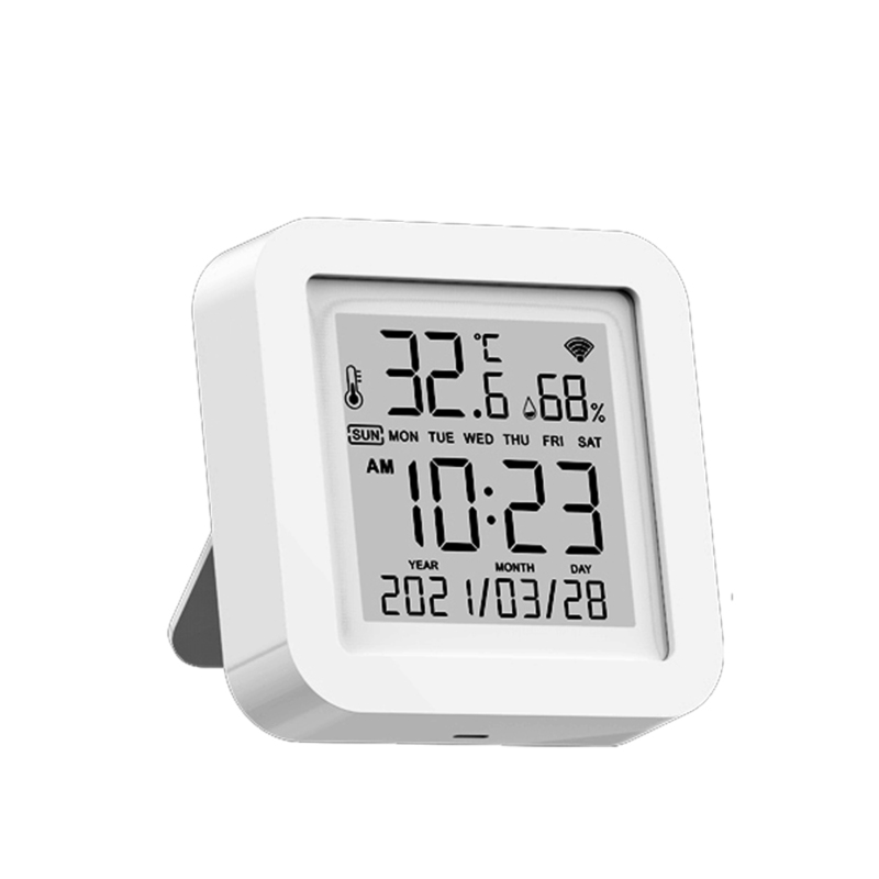 Tuya Wifi-lcd-bildschirm, Usb-stromversorgung, Intelligente Sensoren, Umschaltung °f/°c, Anzeige Von Uhrzeit, Datum, Temperatur Und Luftfeuchtigkeit, Hausautomatisierungssensoren Kompatibel Mit Google