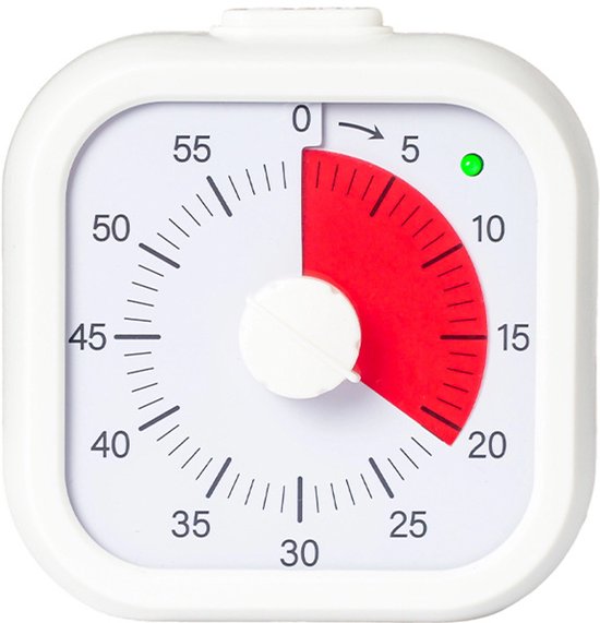 Verbesserter Weißer Visueller Timer Mit Schutzkappe Ein Geräuschloser 60-minuten-countdown-timer Geeignet Für Kinder Und Erwachsene Mit Warnung