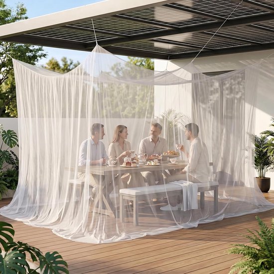 Moskitonetz Für Den Außenbereich Gartenmoskitonetz Großes Campingmoskitonetz Moskitoschutznetz Für Terrasse Und Picknick 300 X 300 X 250 Cm Weiß