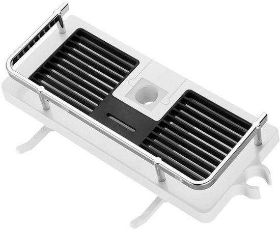 Duschablage Mit Seifenablage, Haken Und Selbstklebendem Handtuchhalter (rostfrei), Weiß, 23 25 Mm