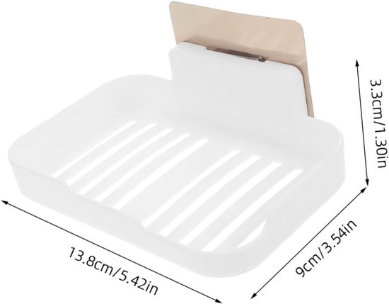 2er-set Shampoo Und Seifenschalen Selbstklebend Für Duschwände Pp-material Kein Bohren Erforderlich Ideal Für Camping Und Reisen Weiß Braun