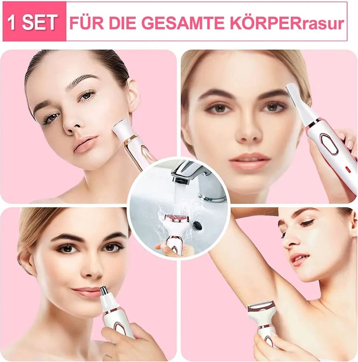 Elektrischer Körperhaartrimmer, Intimhaartrimmer, Ganzkörperrasierer, Gerät Zur Intimhaarentfernung, Wiederaufladbarer 4-in-1-elektrorasierer Für Frauen, Haarentfernung Für Frauen
