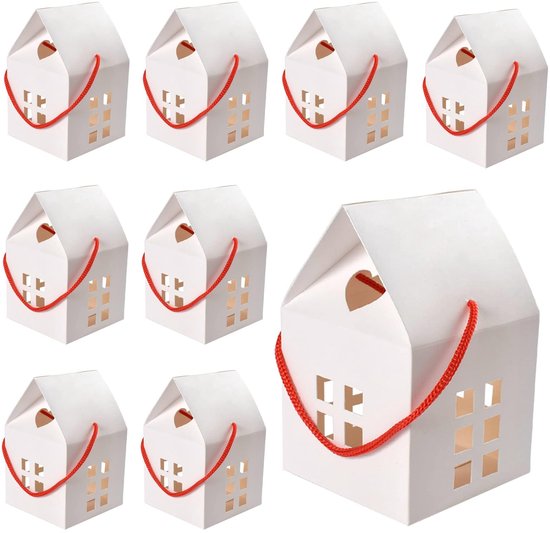 Dailygoody Geschenkboxen Aus Kraftpapier Kleine Geschenkboxen Nachhaltig Und Vielseitig Weiß Süßigkeitenboxen Für Partys 26 Stück