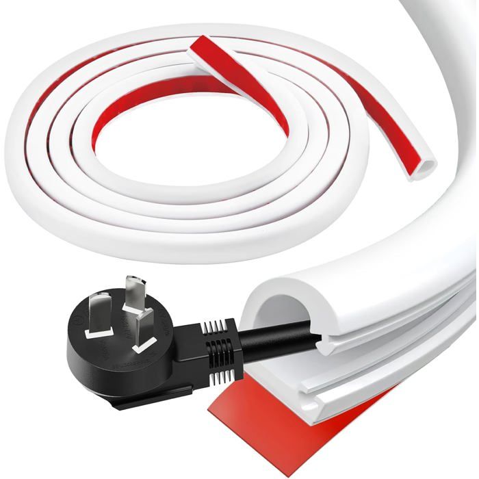 2 Meter Lange Kabelrinne, 15x10 Mm, Weiß, Halbkreisförmige, Wandmontierte Kabelrinnenabdeckung, Für Hdmi- Und Usb-kabelmanagement Und Sicherheitsschutz.