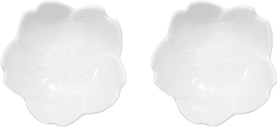 Mini-dessertschalen 2 Stück Servierschalen Für Vorspeisen Blumenförmige Dipschalen Ideal Für Ketchup Und Sushi Weiß Geeignet Für Sojasauce Größe