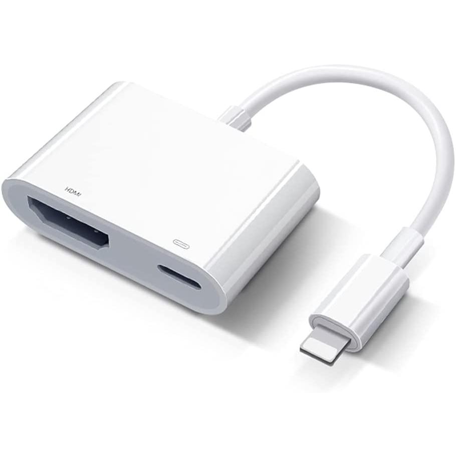 Lightning-auf-hdmi-adapter, Hdmi-adapter Für Iphone/ipad An Fernseher, Hdmi-kabeladapter Für Fernseher, Bildschirmsynchronisationskonverter Für Iphone 14/13/se/12/11/xs/xr/x/8/7